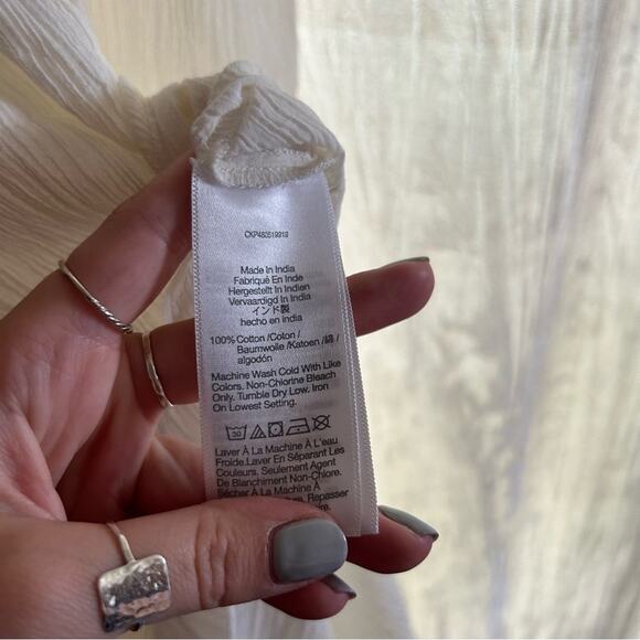 Madewell Open-Back Midi Cover-Up Dress Crinkle Cotton Lighthouse White NWT Sz M - Picture 8 of 9